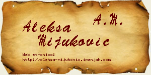Aleksa Mijuković vizit kartica